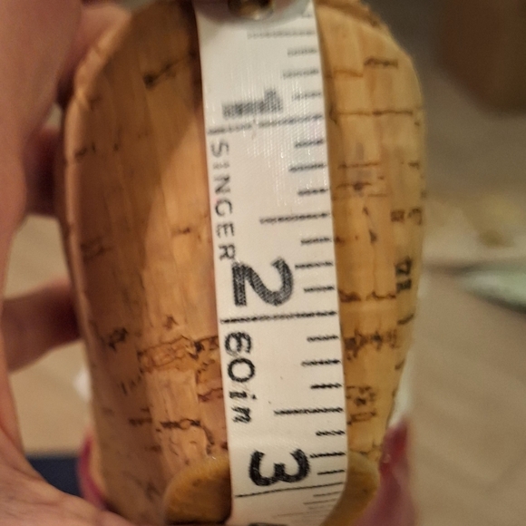 Stuart Weitzman cognac/red patent leather cork wedge heel sandals Size 8 - Picture 5 of 6